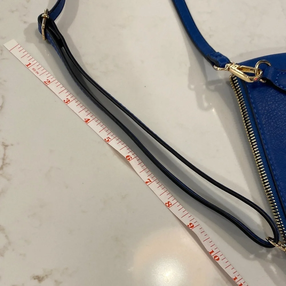 Jen & Co Crossbody Wristlet Convertible Vegan Leather Cobalt Blue 8” x 4.5”
